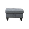 DOMETOUR Modern Dark Gray Flannel Upholstered Ottoman for Living Room - 2 of 4