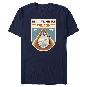 Mens Star Wars Retro Emblem Millennium Falcon 1977 T Shirt - 1 of 4