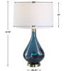 Uttermost Riviera Table Lamp – 27.75"H Sapphire & Navy Blue Art Glass with Antique Brass Accents - 3 of 4