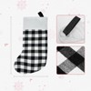 Wrapables Christmas Buffalo Plaid Stockings With Plush White Cuff, Hanging Fireplace Holiday Decoration (Set of 3), Black - 2 of 4