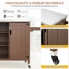 EROMMY Solid Wood Outdoor Kitchen Island Grill Cart With Stainless Steel Top, Movable Patio Bar Cart With Storage Cabinet, Spice Rack - 4 of 4