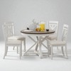 5-Piece Extendable Dining Table Set, Round to Oval Solid Wood Kitchen Table with 4 Upholstered Chairs, Farmhouse Dining Room Furniture - 2 of 4