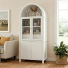 KTMBDW 71" Tall Arched Kitchen Pantry, Kitchens Storage Cabinets with Glass Doors & Adjustable Shelves, Display Storage for Kitchen, Dining Room - 3 of 4