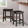 Christopher Knight Home Pomeroy Farmhouse Rubberwood 24 Inch Backless Saddle Counter Stools (Set of 2) - 2 of 4