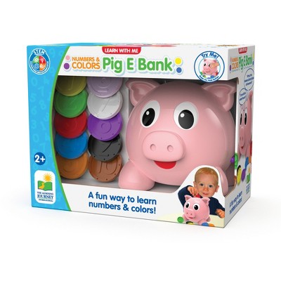 Interactive Pink Piggy Bank with Colorful Number Coins