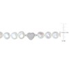 EVERLY JEWELRY | Sterling Silver 11-12mm Cultured Freshwater Pearl Strand & Heart-Shape Cubic Zirconia Necklace, 18 inc - 2 of 4
