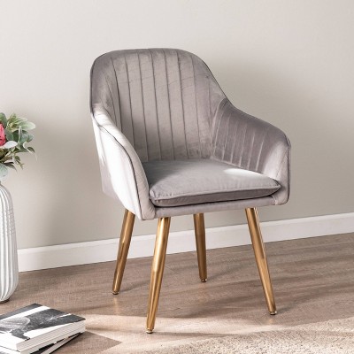 Slandtin Upholstered Accent Chair Gray/Gold - Aiden Lane