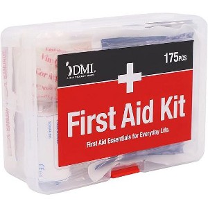 DMI 175-Piece First Aid Kit for Minor Injuries, Cuts and Scrapes, All-Purpose, Portable and Convenient, Includes Bandages, Injury Treatment - 1 of 4