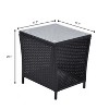 All Weather PE Rattan Patio Coffee Table, Outdoor Side Coffee Table with Storage Shelf - The Pop Home - 3 of 4