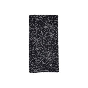 Saro Lifestyle Recycled Jacquard Spider Web Kitchen Towel (Set of 4), 20"x28", Black - 1 of 2