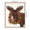 Amanti Art 23"x28" Christmas Moose and Cranberry Wreath Fab Funky Framed Canvas Wall Art - 4 of 4