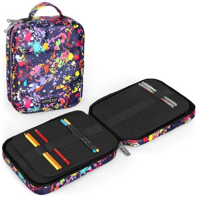 Arteza Pencil Case Art Supply Set, Paint Splatter Pattern - 64 Slots (ARTZ-9598)