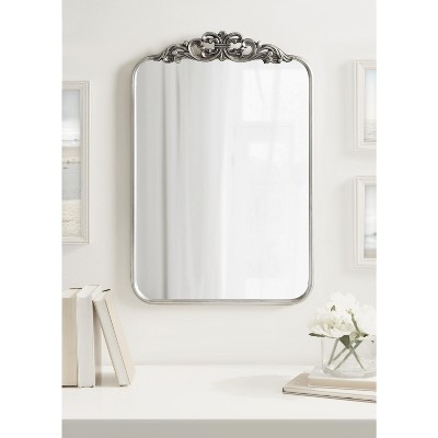 Laubry 30" x 20" Silver Ornate Rectangular Vanity Mirror