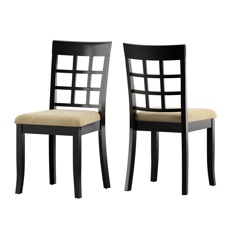Set of 2 Kensington Lattice Back Dining Chairs Black - Inspire Q, 3 of 8