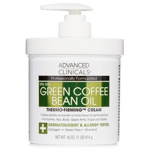 Advanced Clinicals Green Coffee Bean Lift & Slim Body Cream for Cellulite and Firming, 16 Oz - 1 of 4