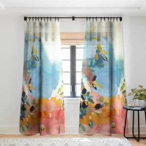 lunetricotee garden with sea view and olive tree Single Panel Sheer Window Curtain - Deny Designs - 1 of 4