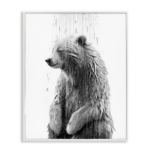 Stupell Industries Bear Water Splash Black Framed Giclee Art - 1 of 4
