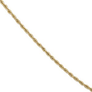 Black Bow Jewelry 2.8mm 10k Yellow Gold Hollow Rope Chain Necklace - 1 of 4