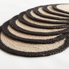 Plum & Post Jute Coil Oval Placemats, Set of 8 - Natural/Black Jute - 3 of 4