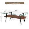 Rectangle Coffee Table, Tempered Glass Tabletop, with Metal Legs, Modern Table for Living Room - 2 of 4