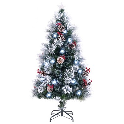 Tangkula 5/6/7 FT Flocked Christmas Tree Artificial Xmas Tree w/170/220/270 Branch Tips &Pine Needles