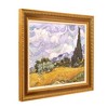 American Art Decor 30.75"x26.75" Ornate Framed Wheat Field with Cypresses Canvas Print by Vincent van Gogh: Expressionist Wall Decor - 2 of 4