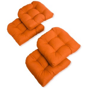 Blazing Needles, 19-inch U-Shaped Spun Polyester Outdoor Tufted Dining Chair Cushions (Set of 4) - 1 of 1