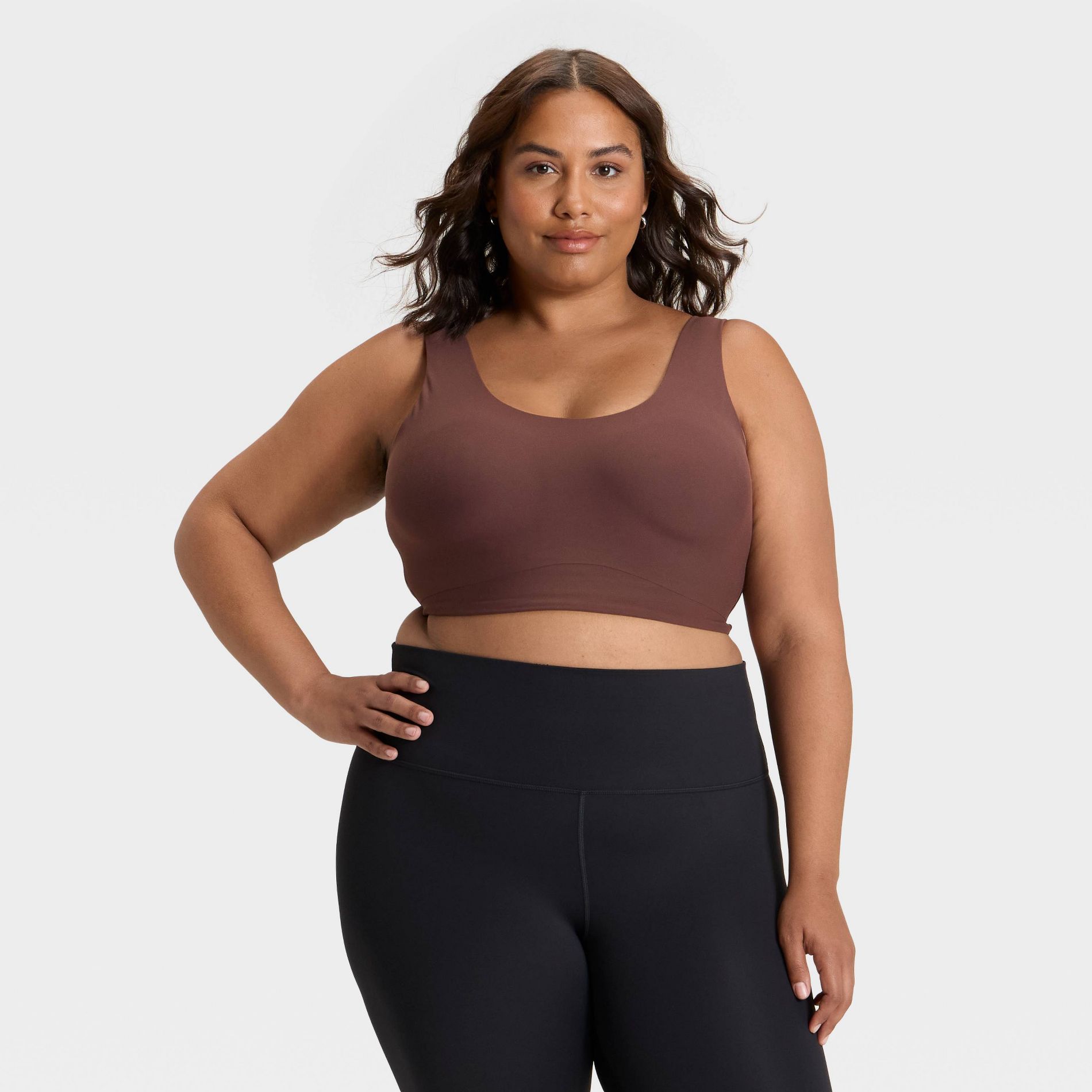 Women's Everyday Soft Medium Support Longline Sports Bra - All In Motion™ Brown 3X