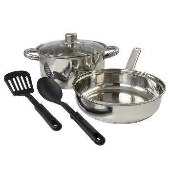 Gibson Home Ansonville 8Pc Stainless Steel Cookware Set in Rose