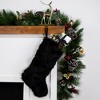 Northlight Sable Faux Fur Christmas Stocking with Pom Poms - 20.5" - Black - 2 of 4