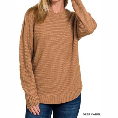 Women's Riley Round Neck Sweater - ZENANA