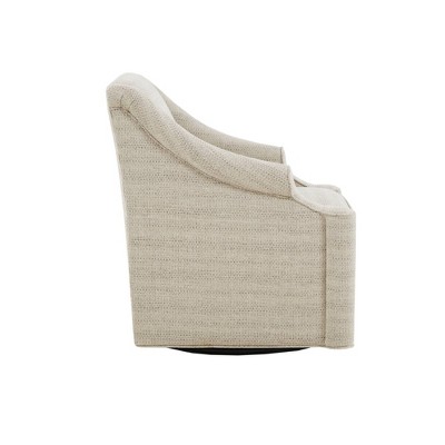 Tan Poly Fabric Modern Swivel Glider Chair