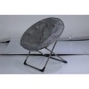 Comfy Saucer Chairs, Folding Reading Lounge Chair, Cozy Faux Fur Living Room Chair with Soft Thick Padded Seat & Metal Frame - 2 of 4
