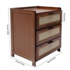 YIYIBYUS Mid-Century Nightstand with Drawer, Modern Bamboo End Table for Small Spaces, Tea Color - 4 of 4