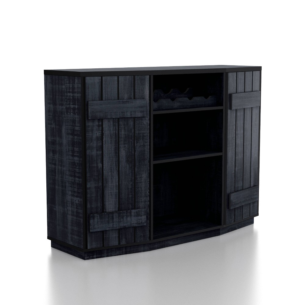 Neskowin Buffet with Cabinet Rustic Navy Blue - HOMES: Inside + Out: Wine & Liquor Storage, 23 Bottle Capacity