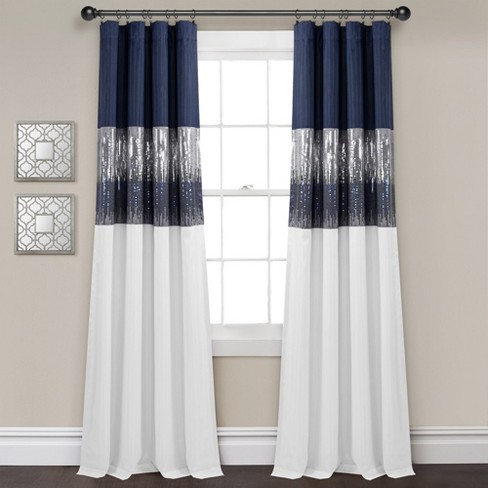 Night Sky 100% Lined Blackout Window Curtain Panel Navy White Single 