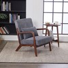 Gulches Antique Dark Gray Mid Century Modern Accent Arm Chair Set of 1 Dining Chair - 3 of 4