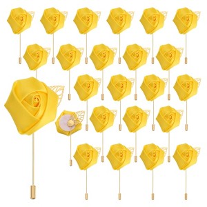 Unique Bargains Realistic Rose Boutonnieres Flower Pins for Wedding Ceremony 24 Pcs - 1 of 4