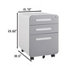 3 Drawer Mobile File Cabinet With Lock, Metal Under Desk Rolling Filing Cabinets, Fully Assembled 5-wheel Office Cabinet For Home Office Letter/A4 - 3 of 4