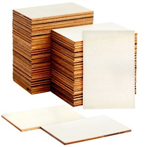 Bright Creations 60 Pack Unfinished Wood Rectangles for Crafts, 2x3 Wooden Pieces for Painting, DIY Projects, Decorations, Engravings - 1 of 4