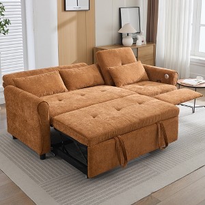 82" 2-in-1 Sofa Three-seater Sofa with a Sofas Bed and a Reversible Recliner Couch for Living Room - 1 of 4