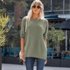 Amaryllis Women's Oversized Leopard Print Pullover Crew Neck Long Sleeve High-Low Hem Tunic Top - 2 of 4