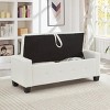 48" Modern Faux Leather Storage Ottoman Bench with Flip Top, Tufted Seat for Bedroom or Entryway -3irtyhousy - 3 of 4