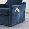 Swivel Arm Chair with Soft Chenille Fabric, Comfy Accent Chair With USB+TYPE-C Charging and Book Pocket - 3 of 4