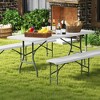 Tangkula 6 ft Portable Folding Table w/HDPE Tabletop Safe Lock Mechanism Carrying Handle - 3 of 4