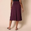 Women's Pull-On Jersey Midi Skirt - Stretchy Knit A-Line Skirt Burgundy - 3 of 4
