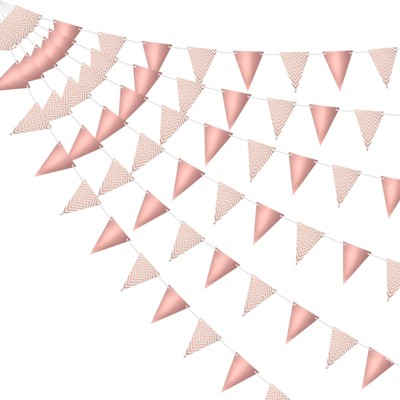 Unique Bargains Reusable Triangle Bunting Flags for Wedding Party Decorations 10 Pcs