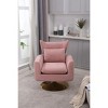 Akoasm Upholstered Fabric Velvet 360 Degree Swivel Accent Sofa Armchair For Living Room & Bedroom-Pink - 3 of 4