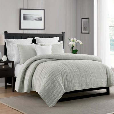 Swift Home | Enzyme Washed Crinkle Channel Stitched 3-Piece Quilt Set