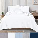 Great Bay Home Detailed Channel Stitch All-Season Reversible Quilt Set With Shams